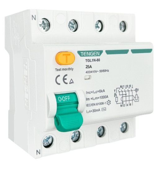 Ավտոմատ անջատիչ TGL1N-80H 4P 80 30mA AC